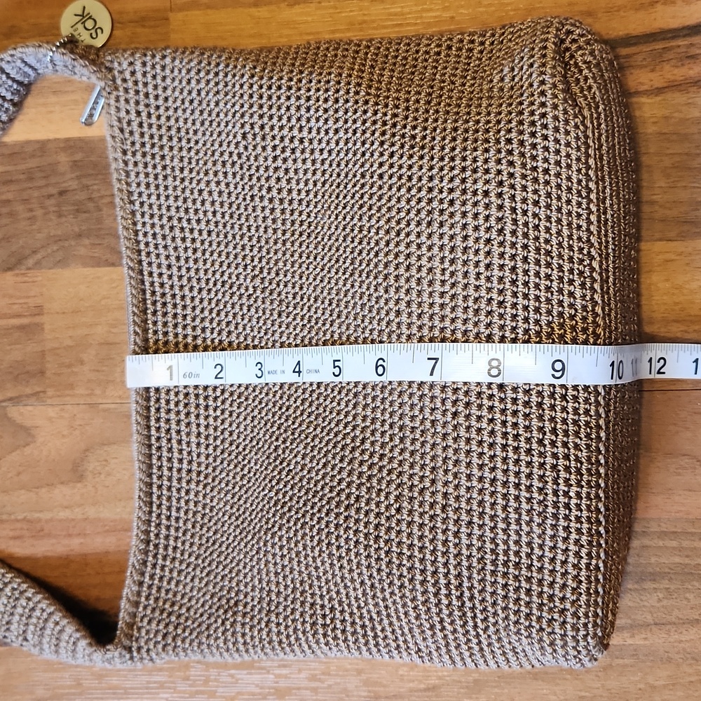 The Sak Taupe Brown Woven Crochet Shoulder Bag - Picture 8 of 15